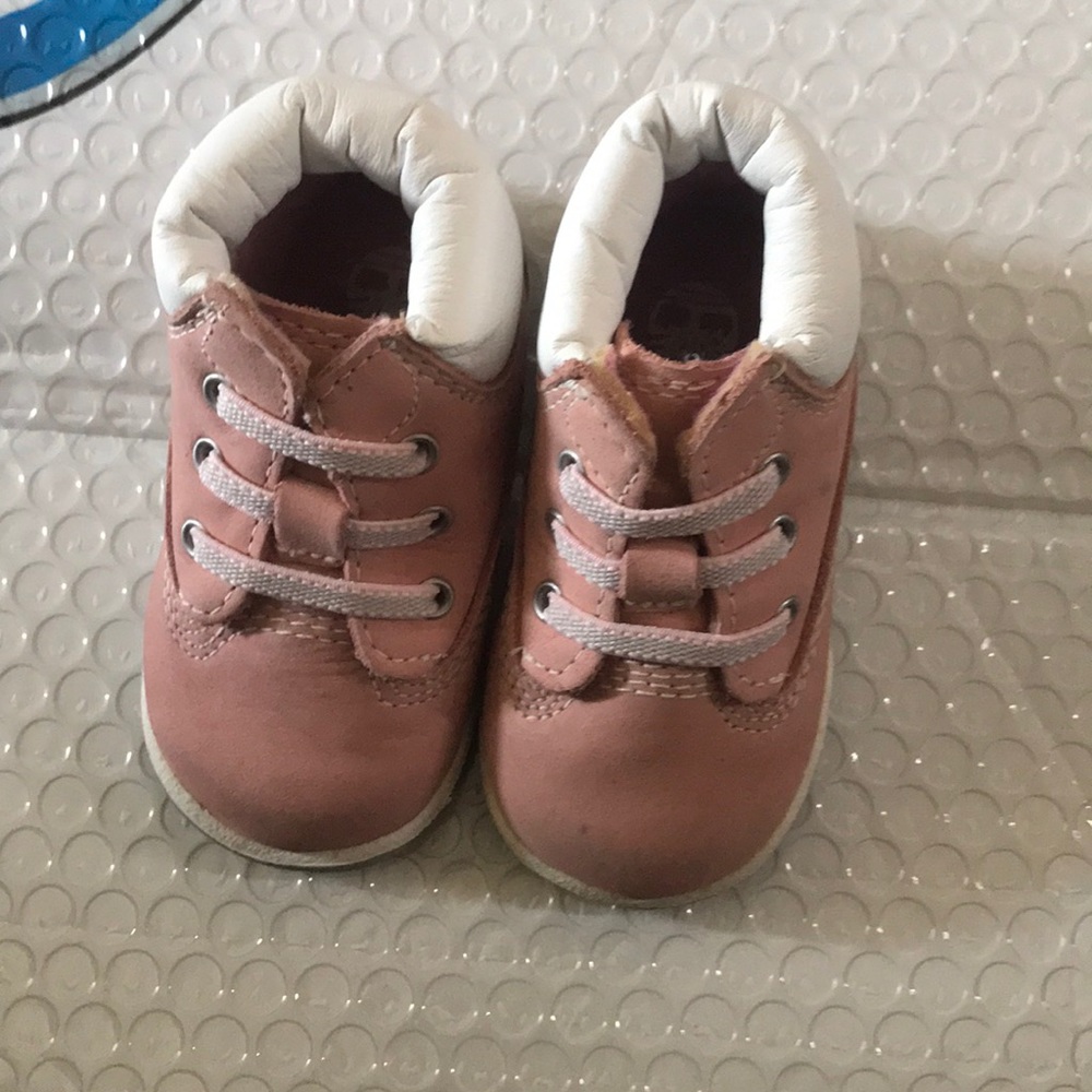 Pink baby girl infants timberlands shoe